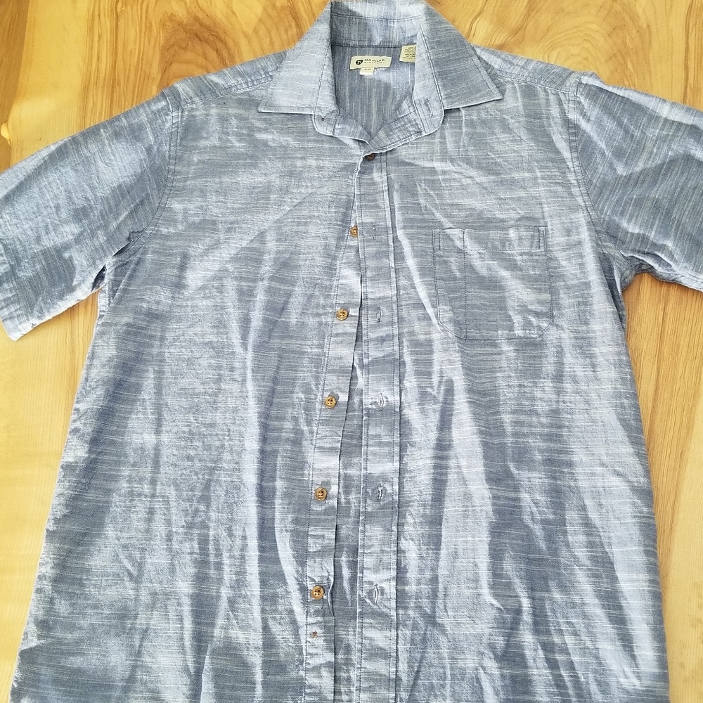 Men's Small Haggar short sleeve blue dress shirt